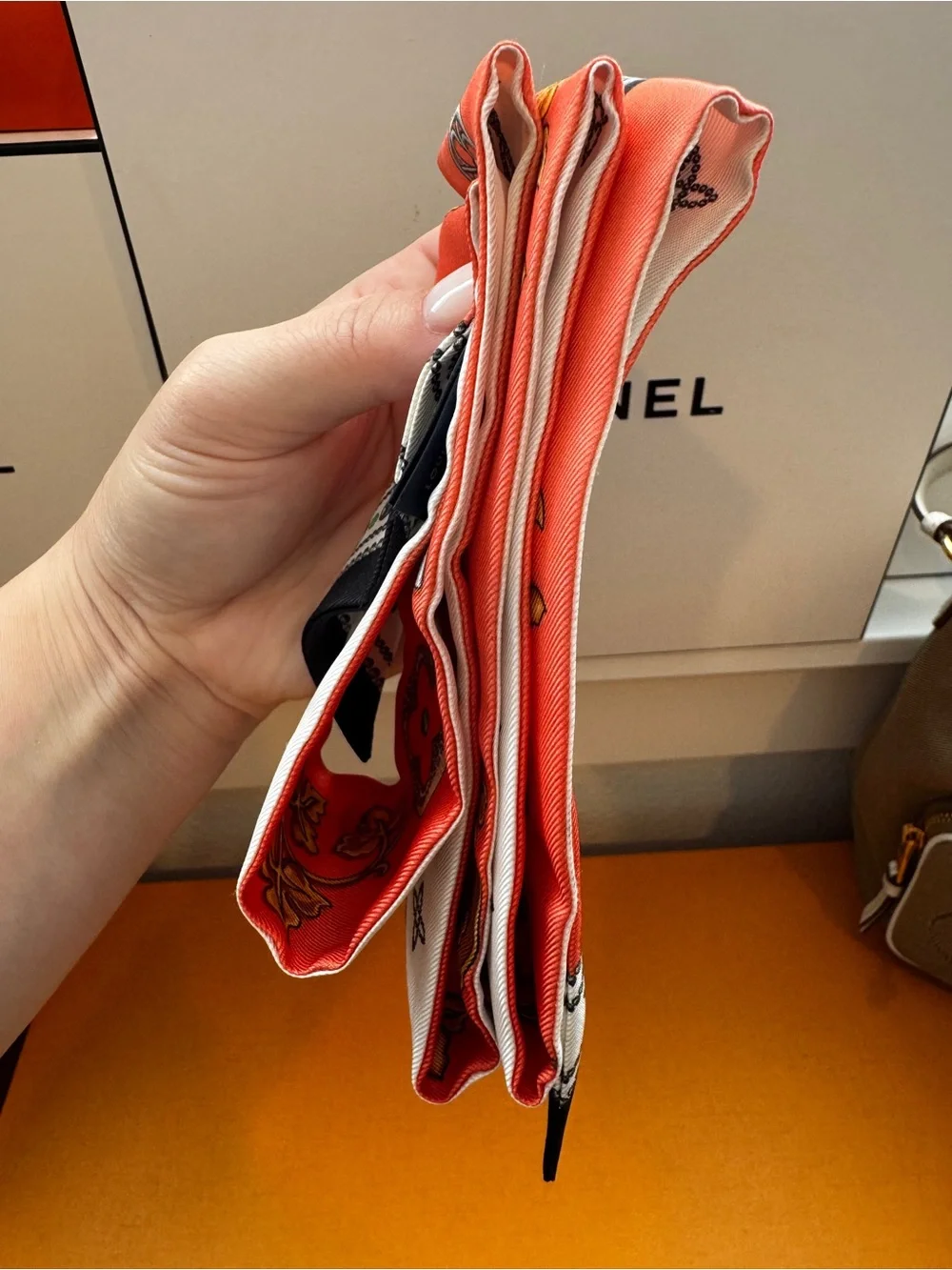 Louis Vuitton Silk Logo Twilly Scarf